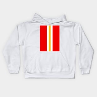 Retro American Football Stripes Kansas Red, White, Yellow Kids Hoodie